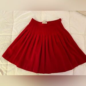 Liz Claiborne Bright Red Pleated A-Line Skirt